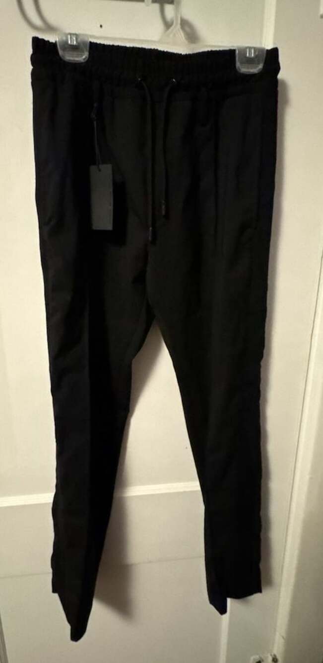 Diesel Black Gold Pram Virgin Wool Ribbed Stripe Trousers